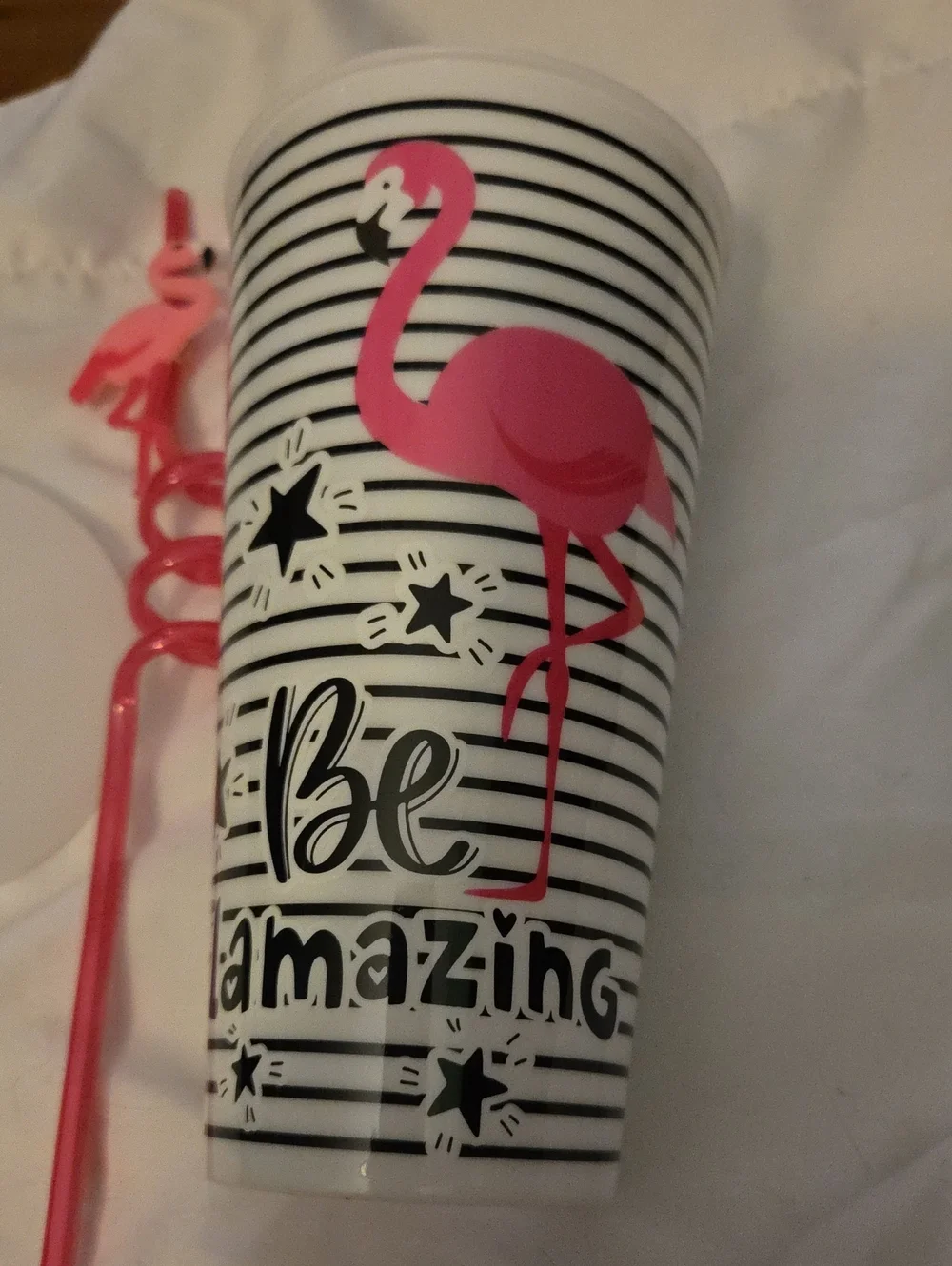 Pink Flamingo Party Cup with Flamingo Straw - Be Flamazing